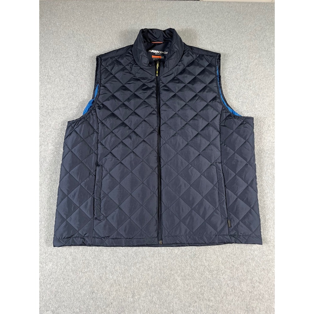 Hawke & Co Sport Mens Navy Blue Diamond Quilted Performance Vest 2XL HIN2388